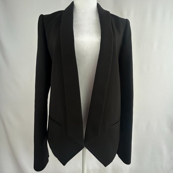 BCBGMAXAZRIA Minimalist Black Open-Front Blazer – Women's Small S - Picture 1 of 12